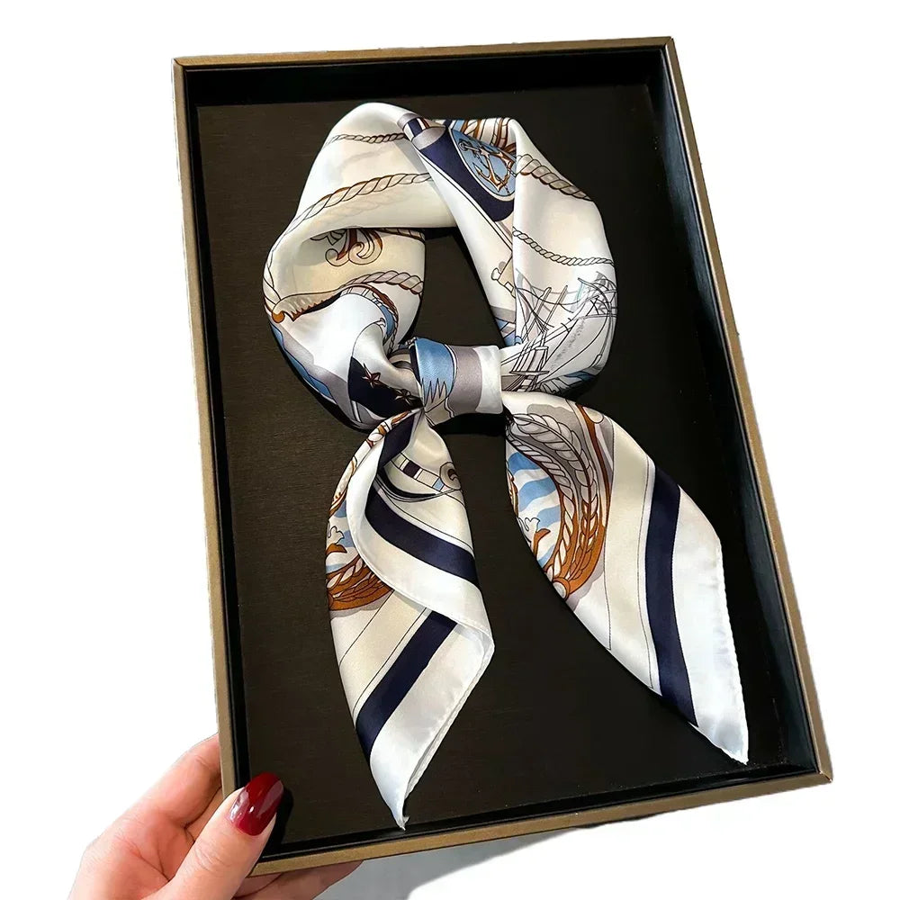 Luxury Silk Square Scarf 
Soft Satin Horse Hairband