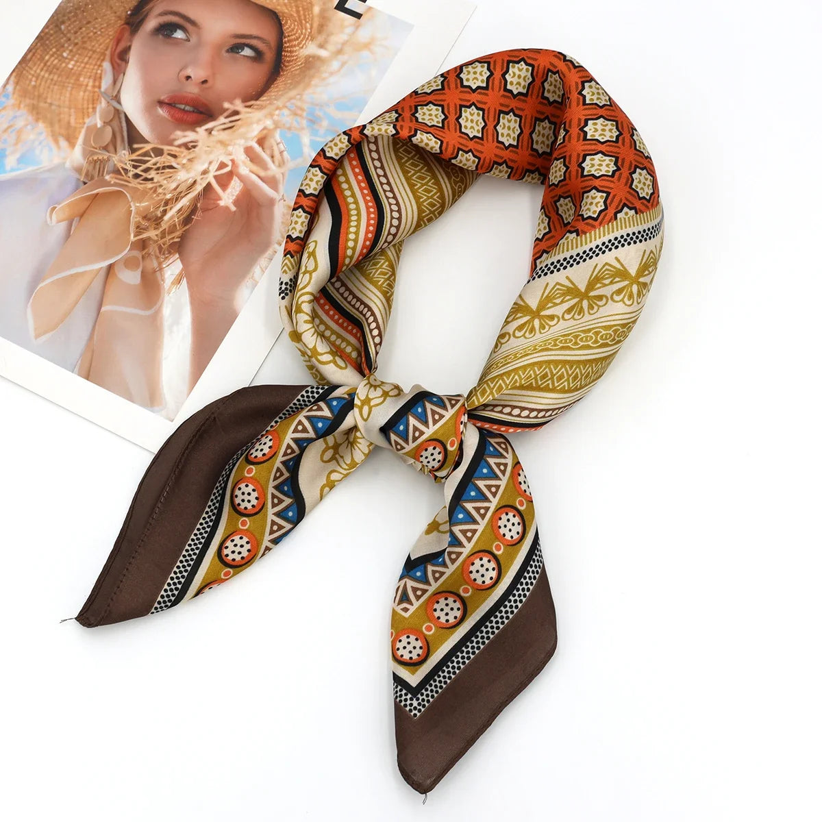 Luxury Silk Square Scarf 
Soft Satin Horse Hairband