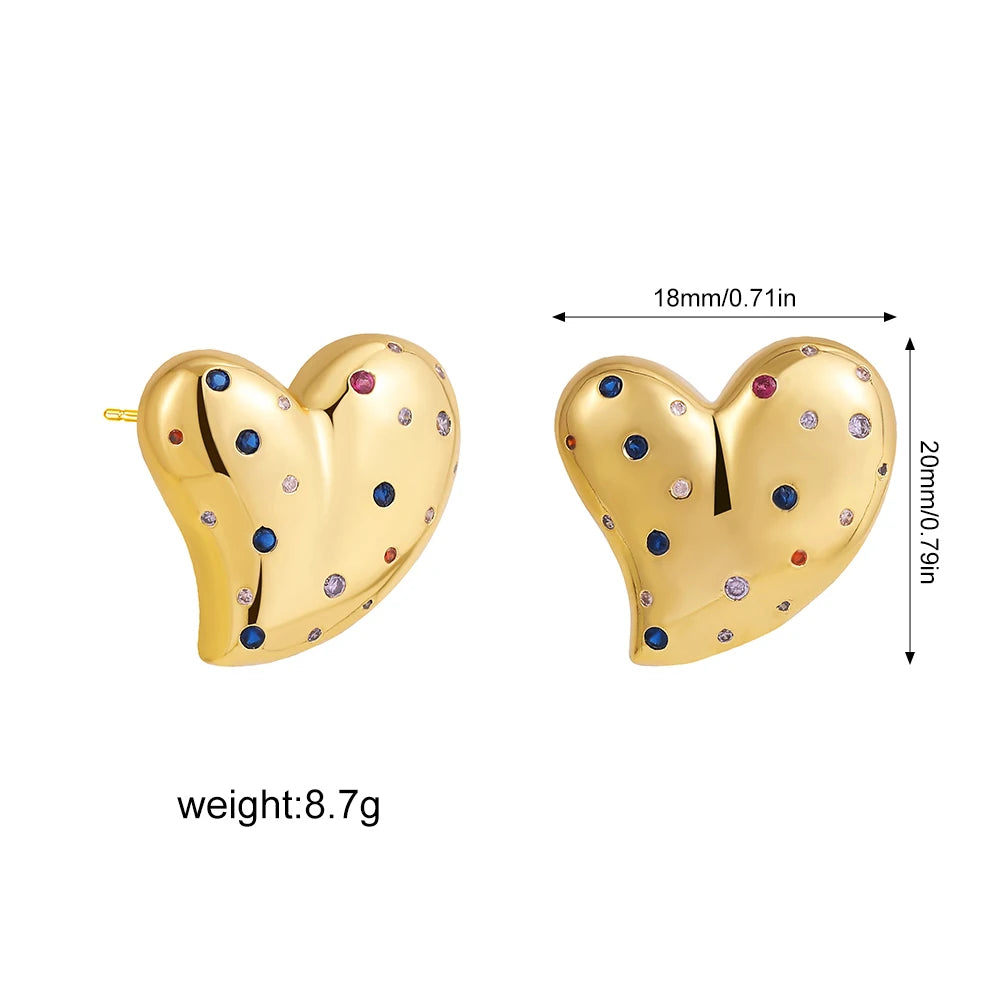 Stainless Steel Smooth Round Tube Chunky Hoop Earrings