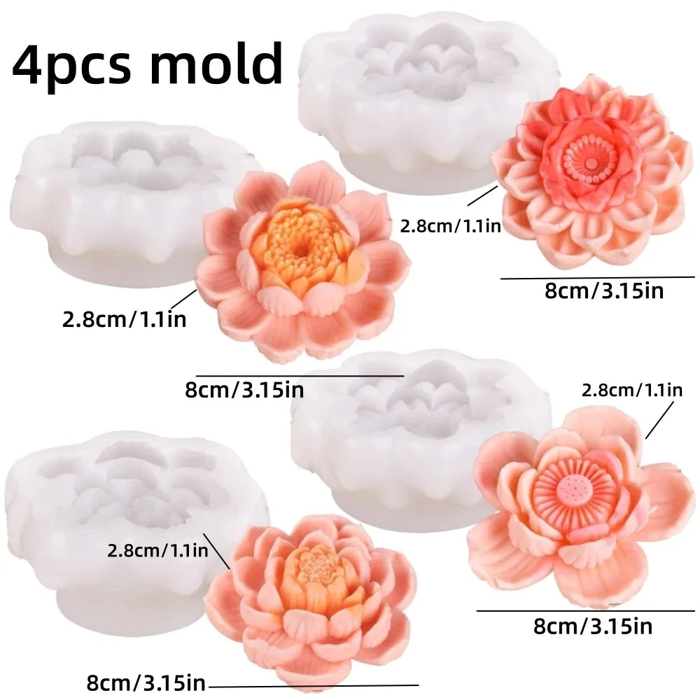 New 3D Rose Bouquet Candle Silicone Mold