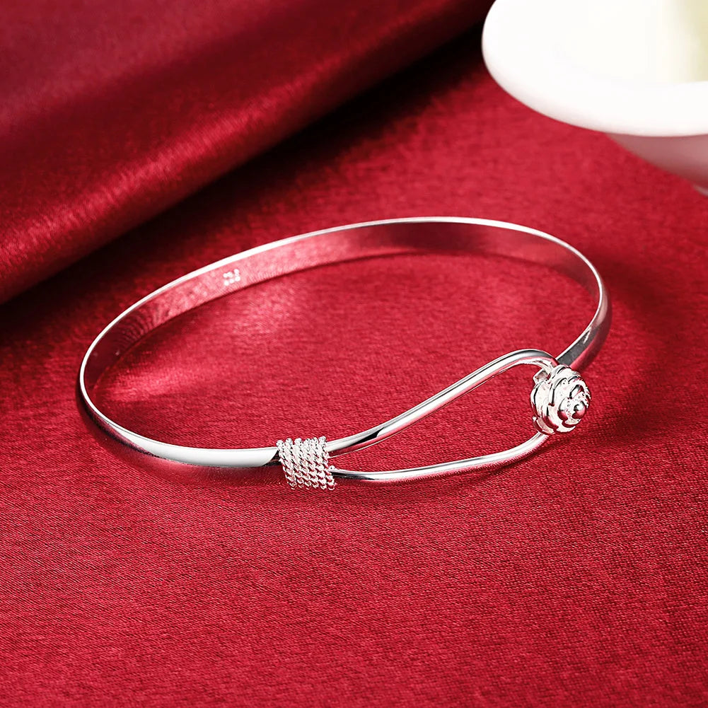 Fine 925 Sterling Silver Charm Flower Necklace Earring