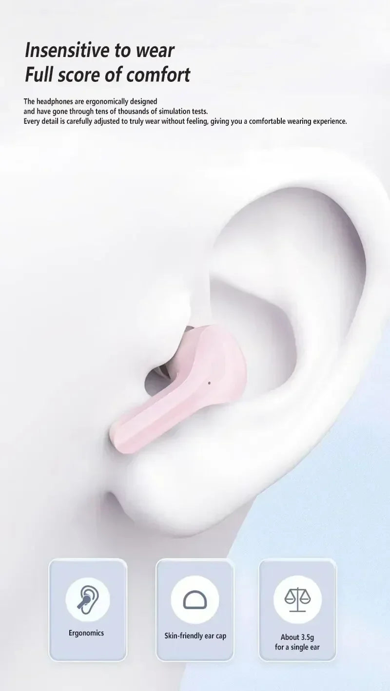 Original T2 Wireless Bluetooth Transparent HIFI Headphones