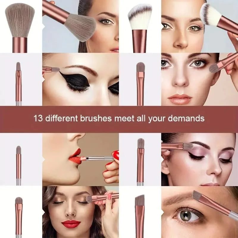 13 PCS Colorful Makeup Brush Set