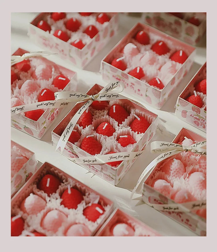 Strawberry Candles Soy Wax Aromatherapy