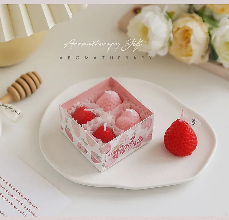 Strawberry Candles Soy Wax Aromatherapy