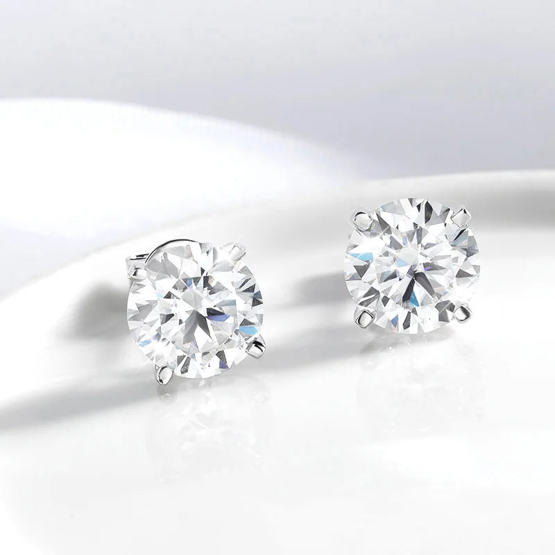 GRA Certified Moissanite Stud Earrings  0.2-2CT