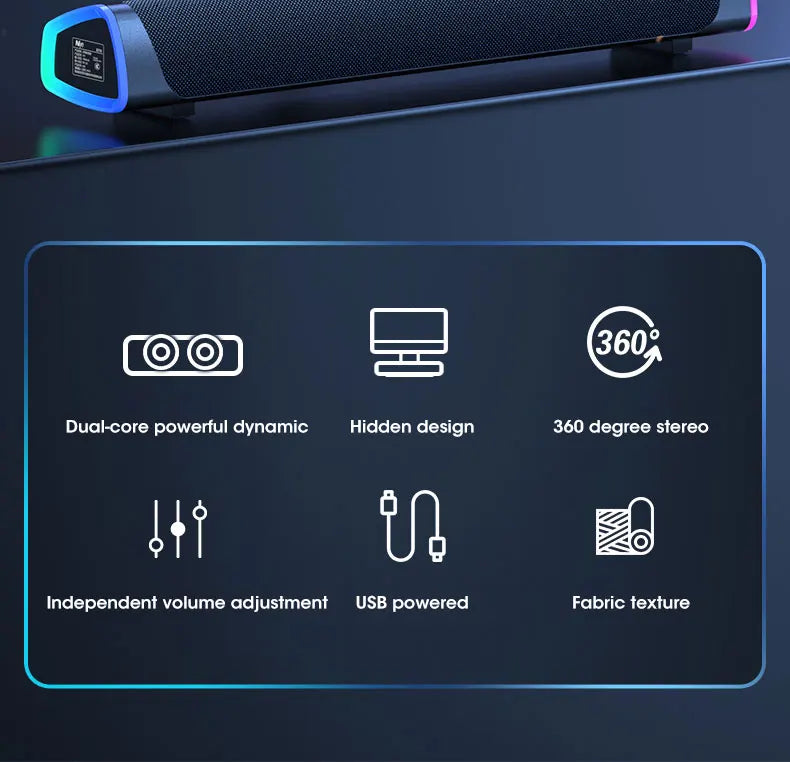 4D Computer Speaker Bar Stereo Sound Subwoofer
