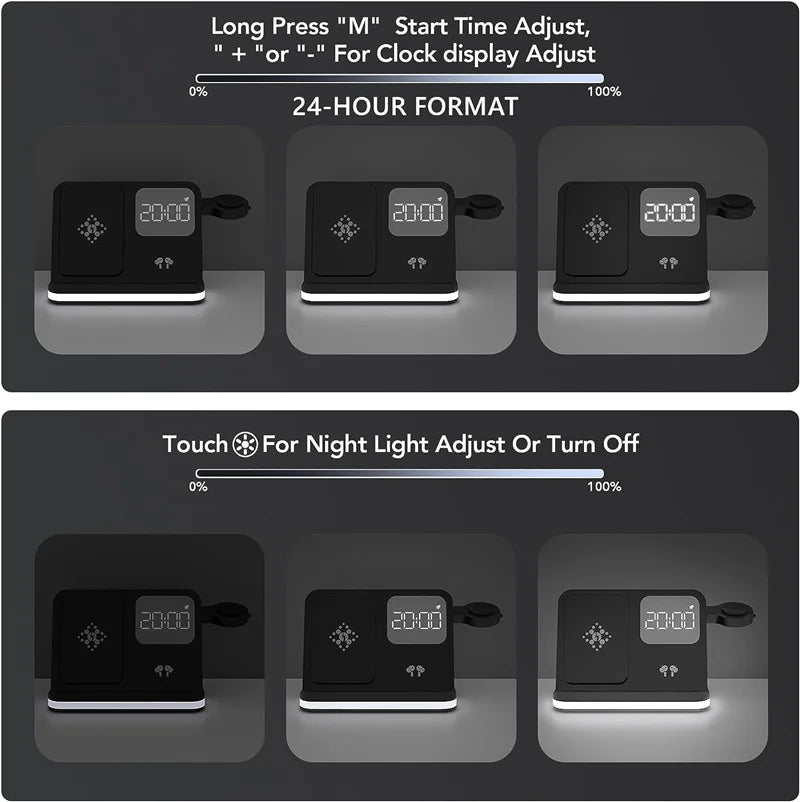 Wireless Charger Stand For iPhone 15 14 Samsung S23 S22 Ultra Fold Z Flip