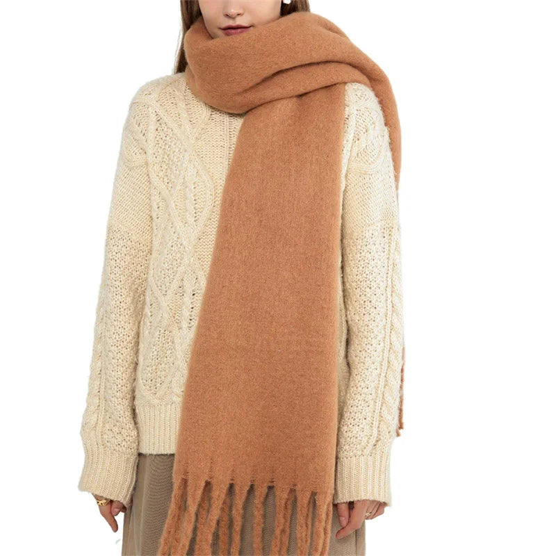 Luxury Cashmere Bright Solid Colors Scarf Winter Shawl