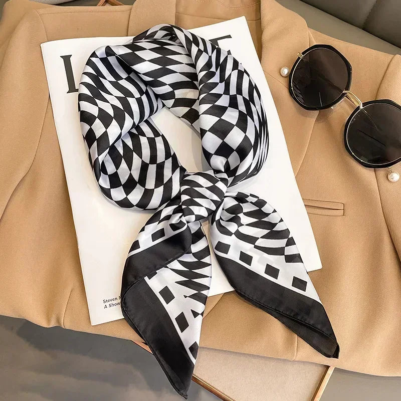 Luxury Silk Square Scarf 
Soft Satin Horse Hairband