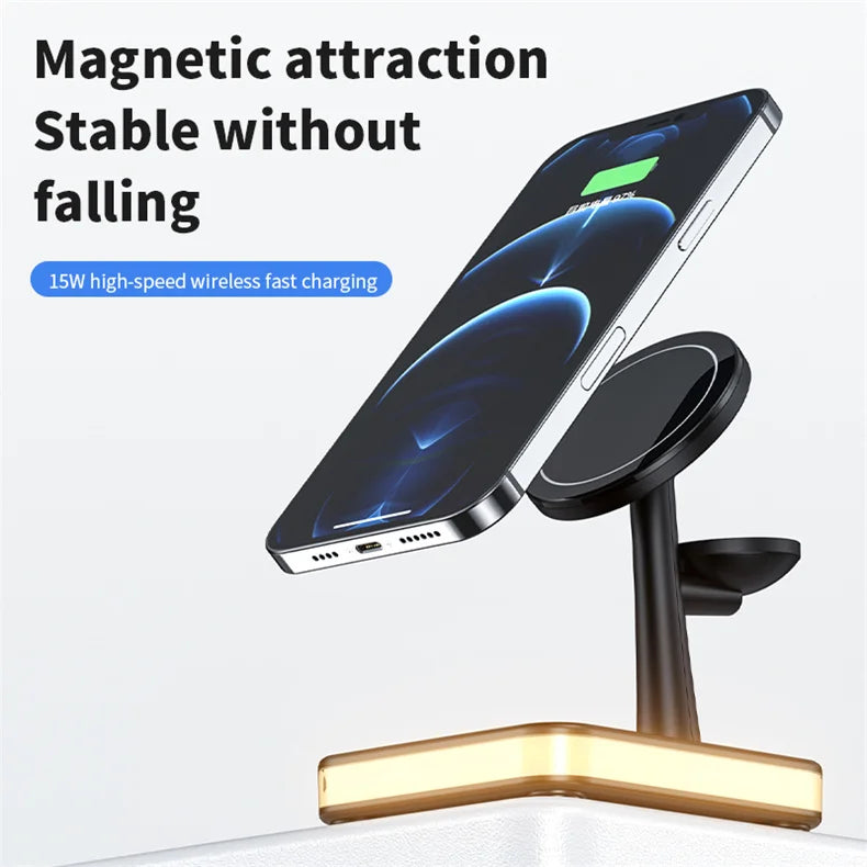 3 In 1 Magnetic Wireless Charger  For iPhone , Apple Watch ,Airpods
