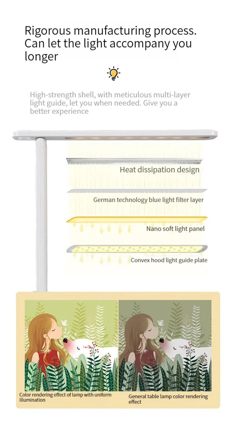 Folding Table Lamp Eye Protection Touch Dimmable LED