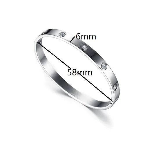Gold Color Zircon And Cross Nut Nail Bracelet & Bangle