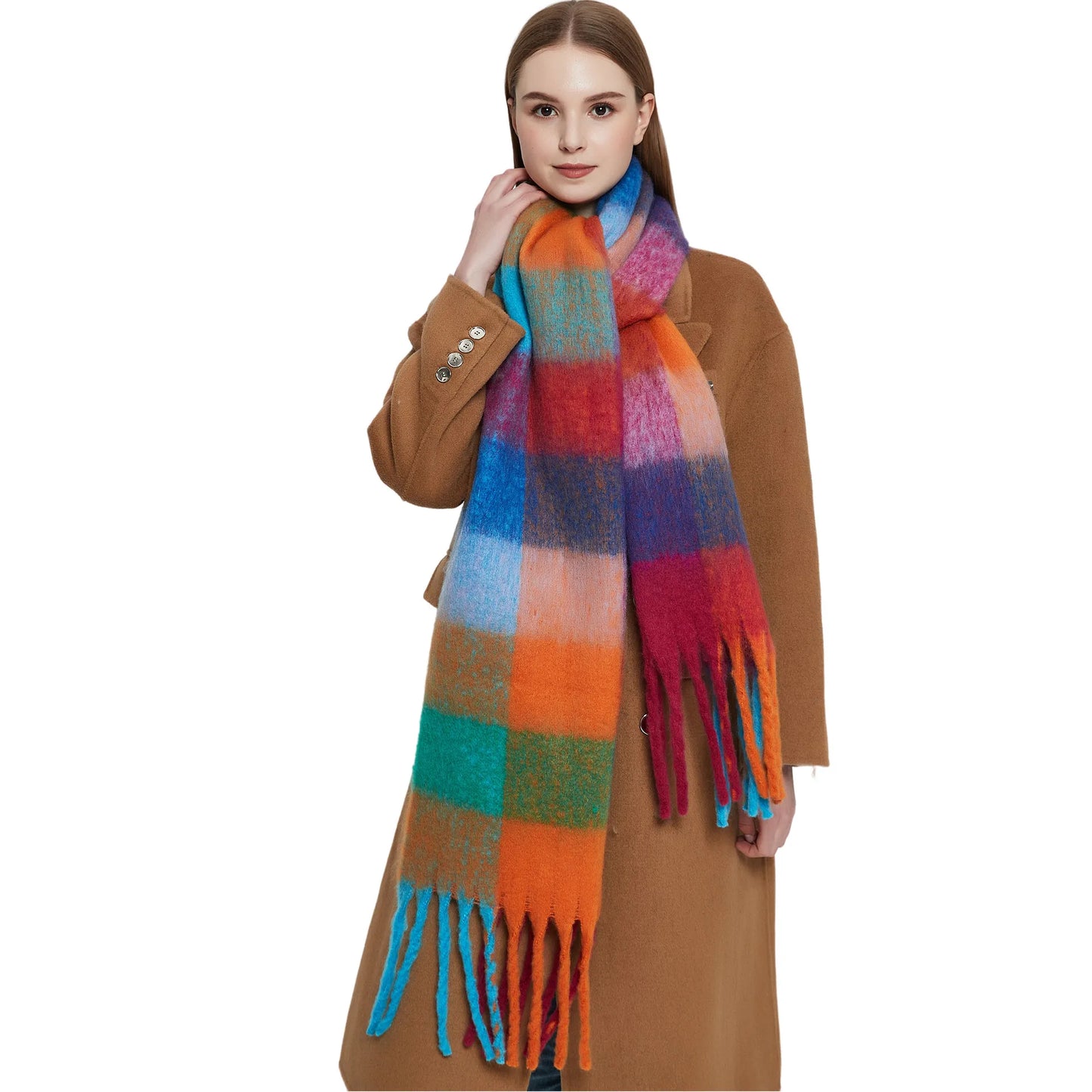 Luxury Cashmere Bright Solid Colors Scarf Winter Shawl