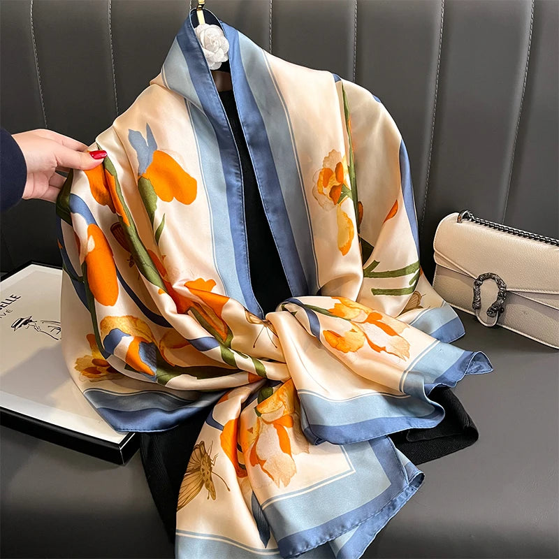 Luxury Brand Satin Headband Hijab Bandana Turban Foulard