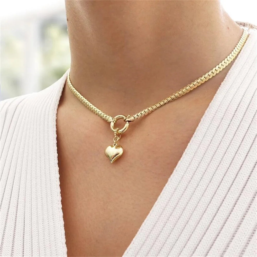 Punk Gold-plate  Head Portrait Coin Pendant Necklace