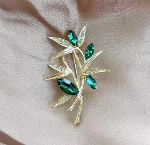 Elegant Gold Color Rose Flower Brooches