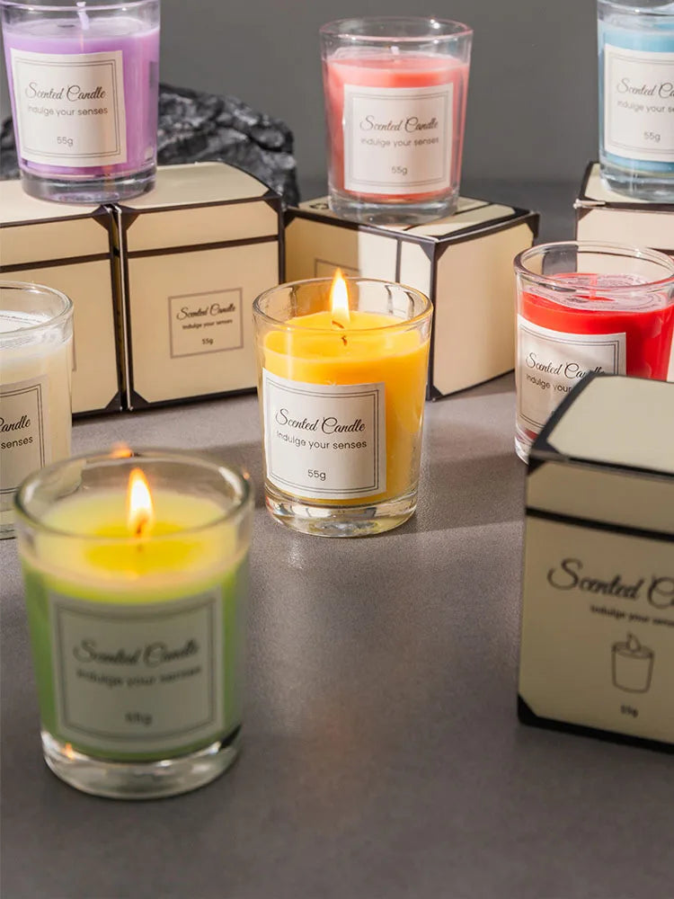 Aromatherapy Candle Premium Gift Box Glass Handmade Soy Wax Smokeless