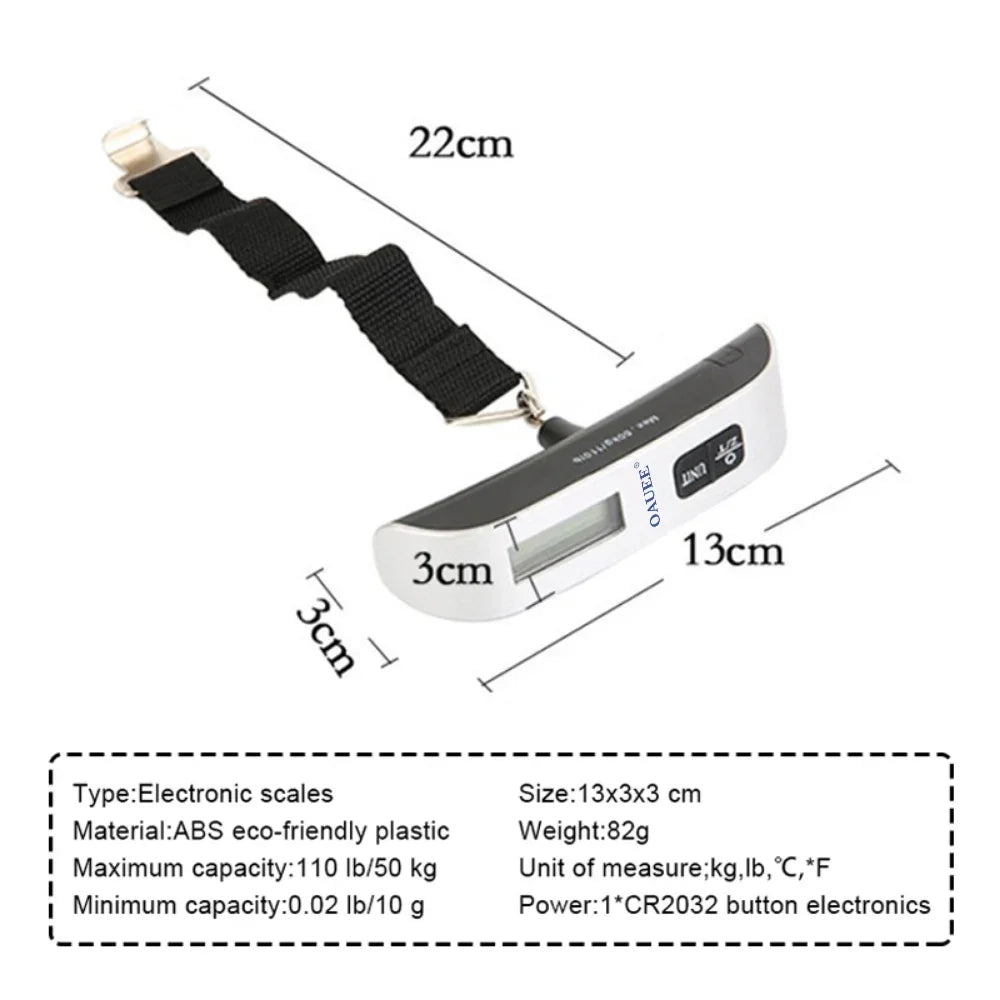 50kg/110lb Portable Digital Luggage Weight Scale