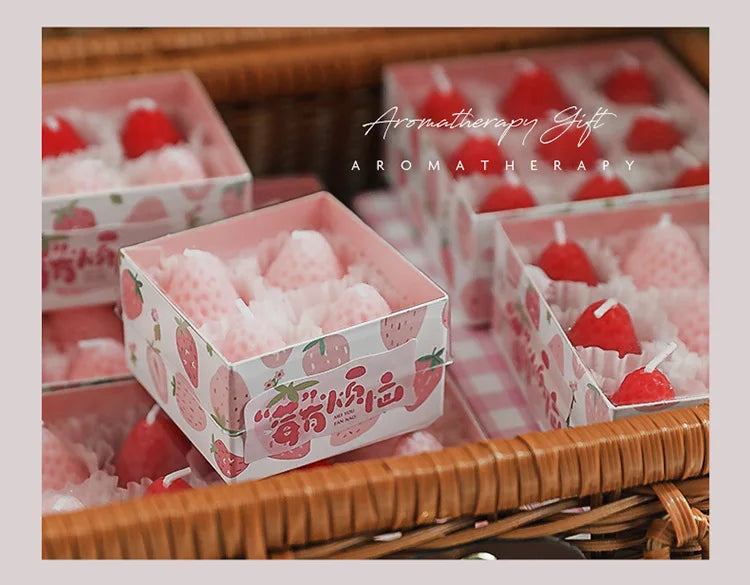 Strawberry Candles Soy Wax Aromatherapy