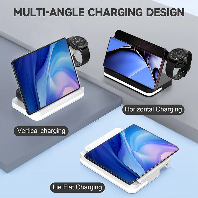Wireless Charger Stand For iPhone 15 14 Samsung S23 S22 Ultra Fold Z Flip