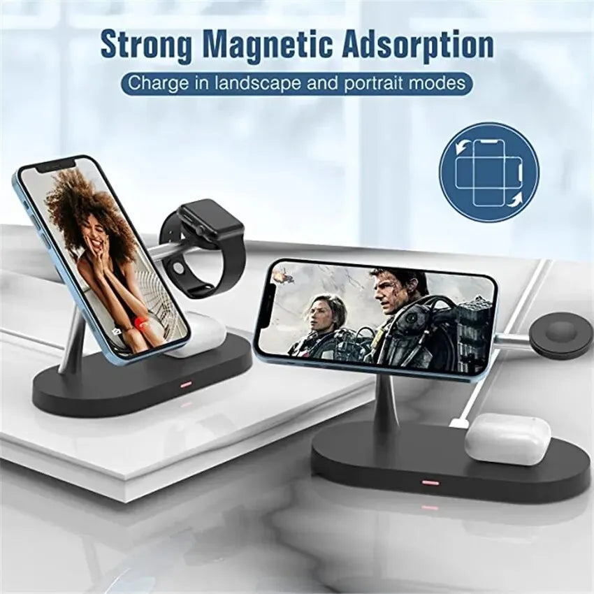 3 In 1 Magnetic Wireless Charger  For iPhone , Apple Watch ,Airpods