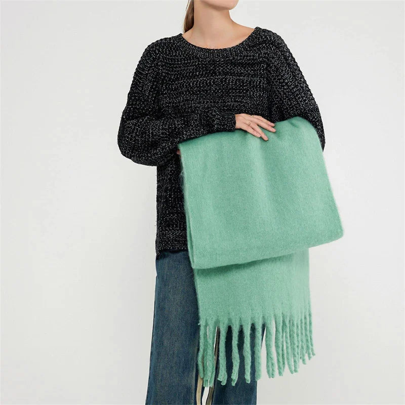 Luxury Cashmere Bright Solid Colors Scarf Winter Shawl