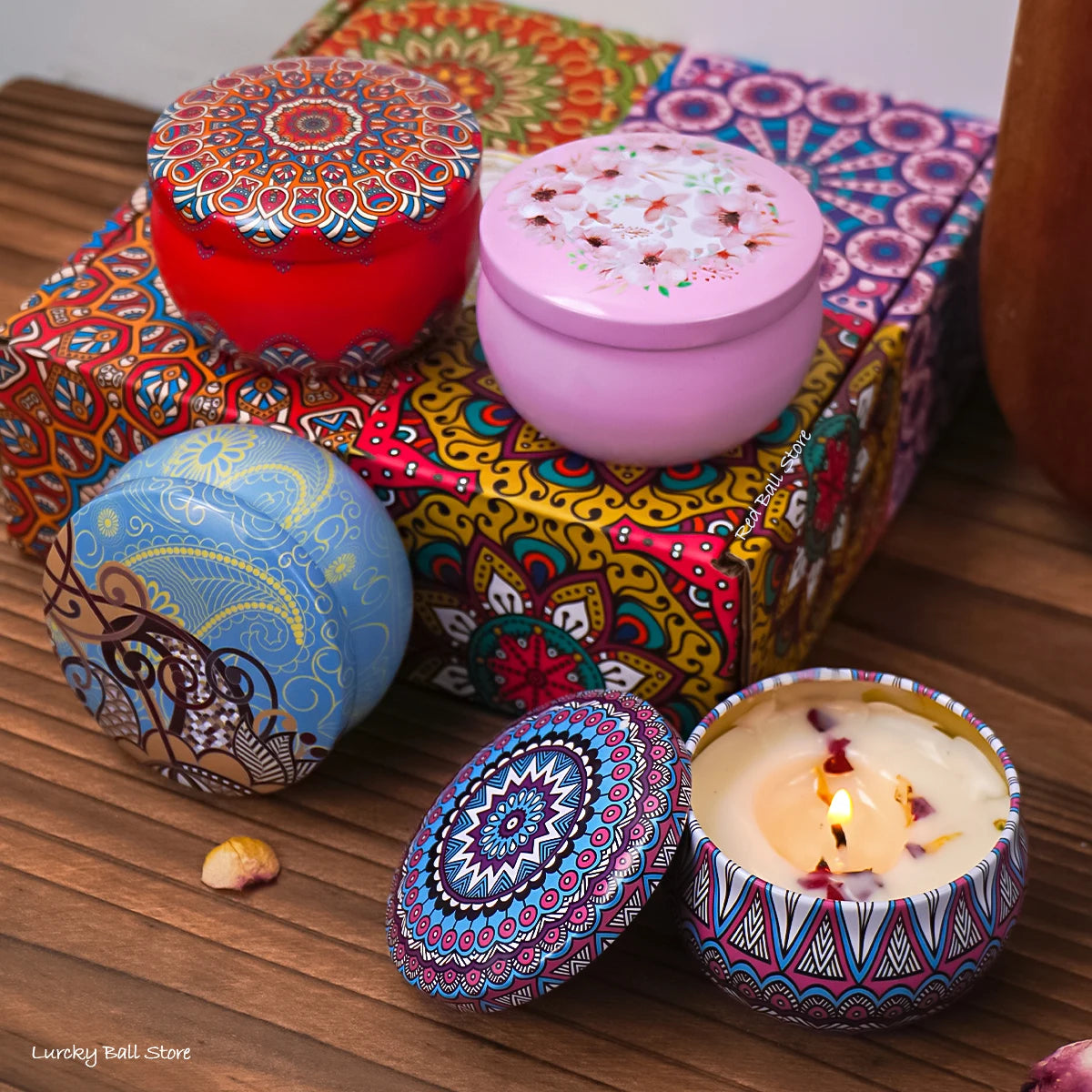 4Pcs/Box Fragrance Scented Candle Set Gift Islamic Arabian Patterns