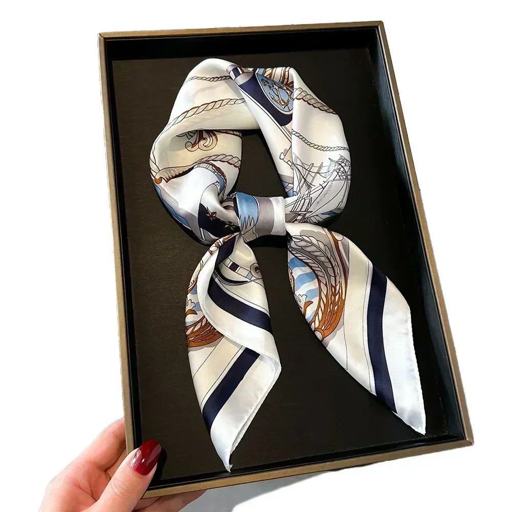 Luxury Silk Square Scarf 
Soft Satin Horse Hairband