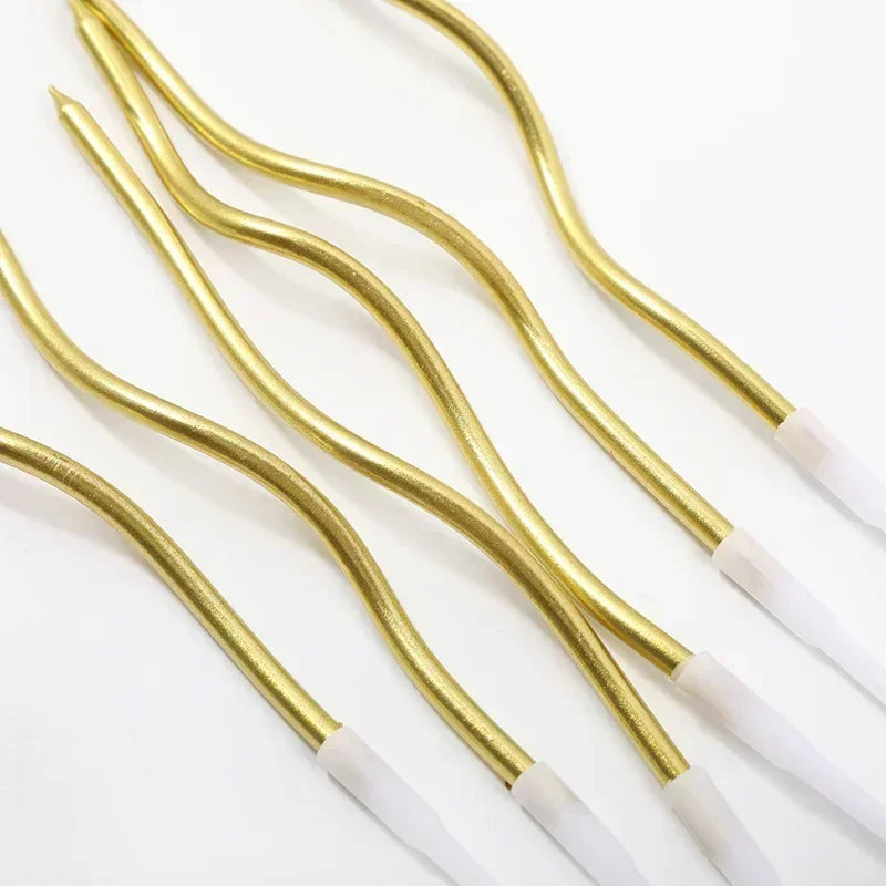 6/120/96Pcs Curved Cake Candles Birthday Baby