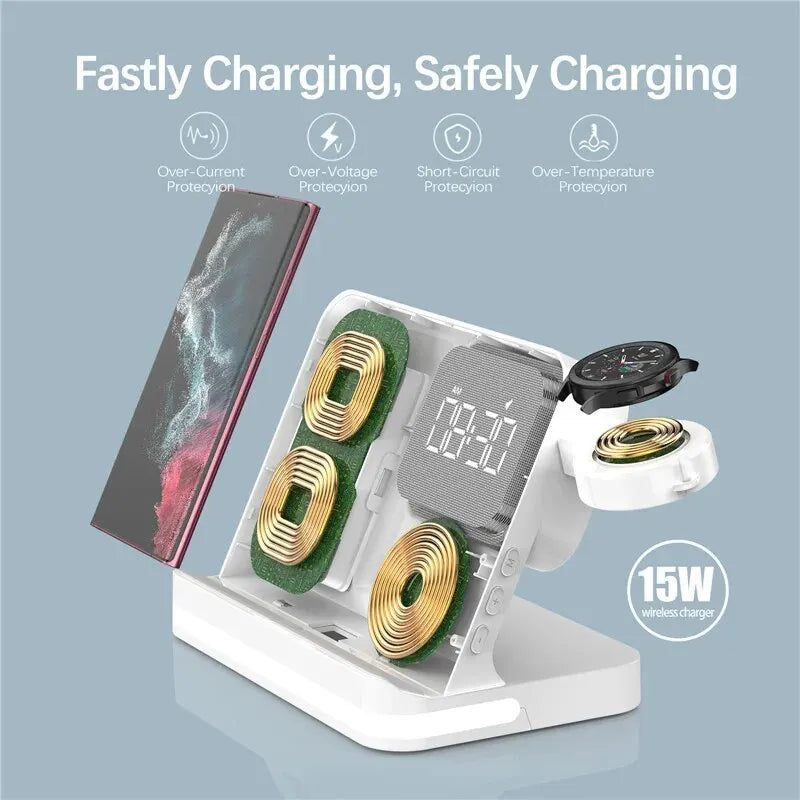 Wireless Charger Stand For iPhone 15 14 Samsung S23 S22 Ultra Fold Z Flip