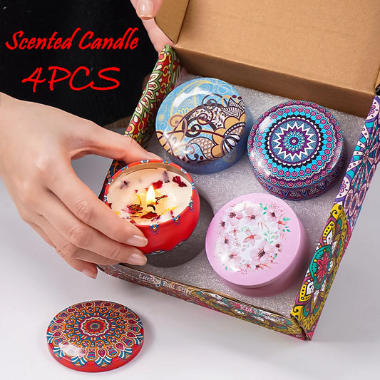 4Pcs/Box Fragrance Scented Candle Set Gift Islamic Arabian Patterns