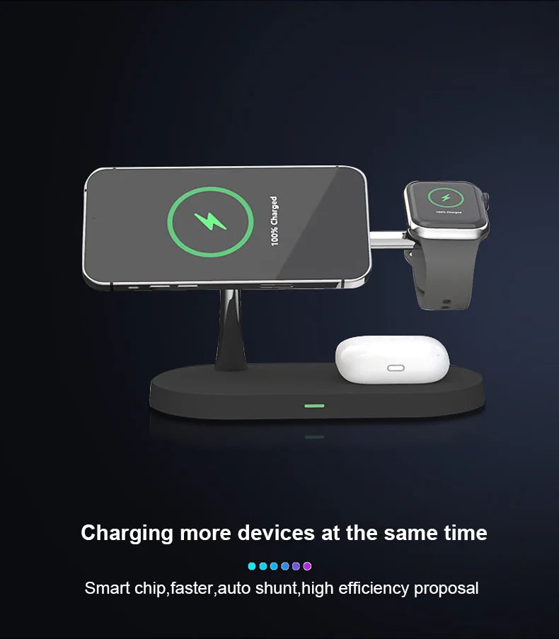 3 In 1 Magnetic Wireless Charger  For iPhone , Apple Watch ,Airpods