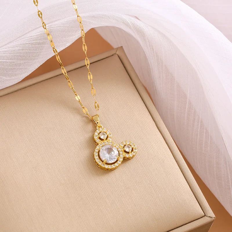 Cartoon Disney with Zircon Necklace