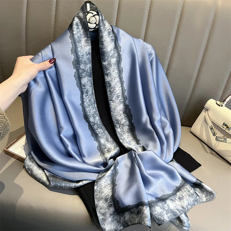 Luxury Brand Satin Headband Hijab Bandana Turban Foulard