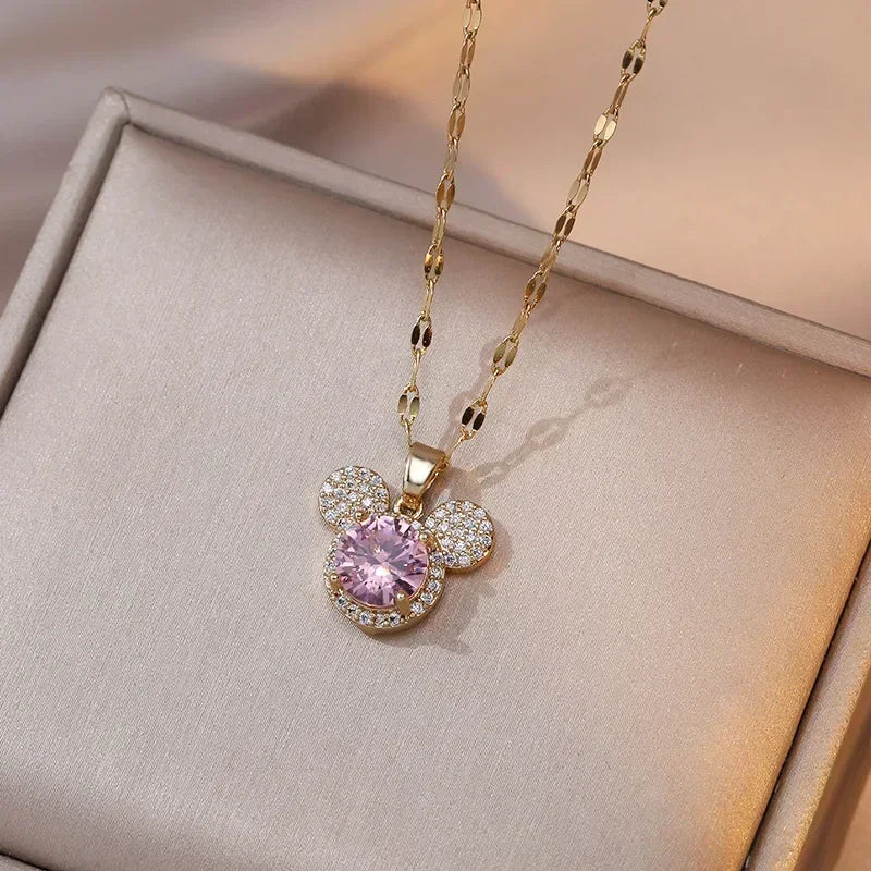 Cartoon Disney with Zircon Necklace