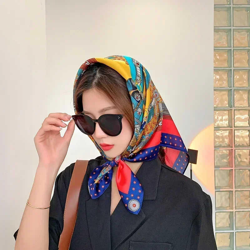 Luxury Silk Square Scarf 
Soft Satin Horse Hairband