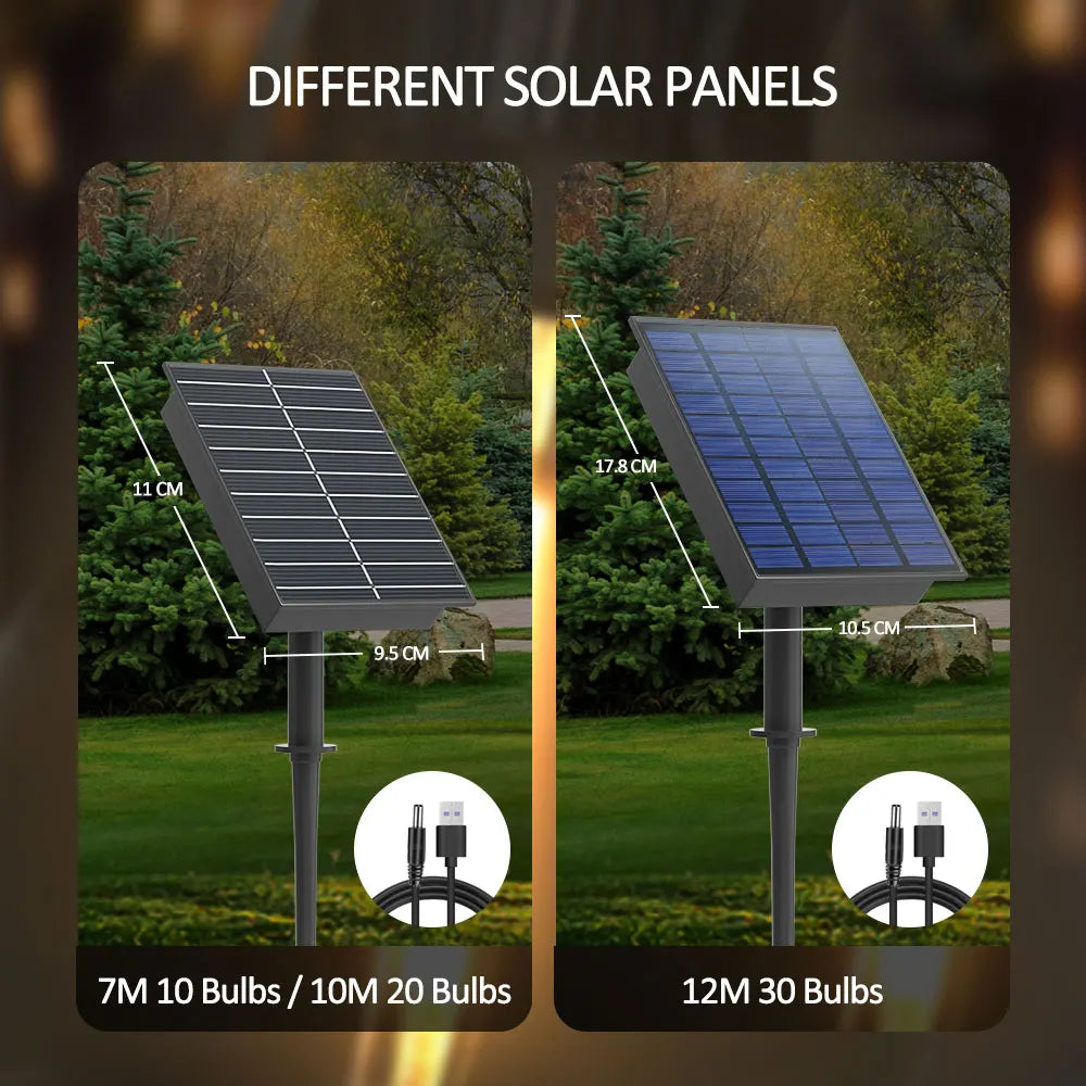 Solar String Lights Outdoor G40 Patio Lights