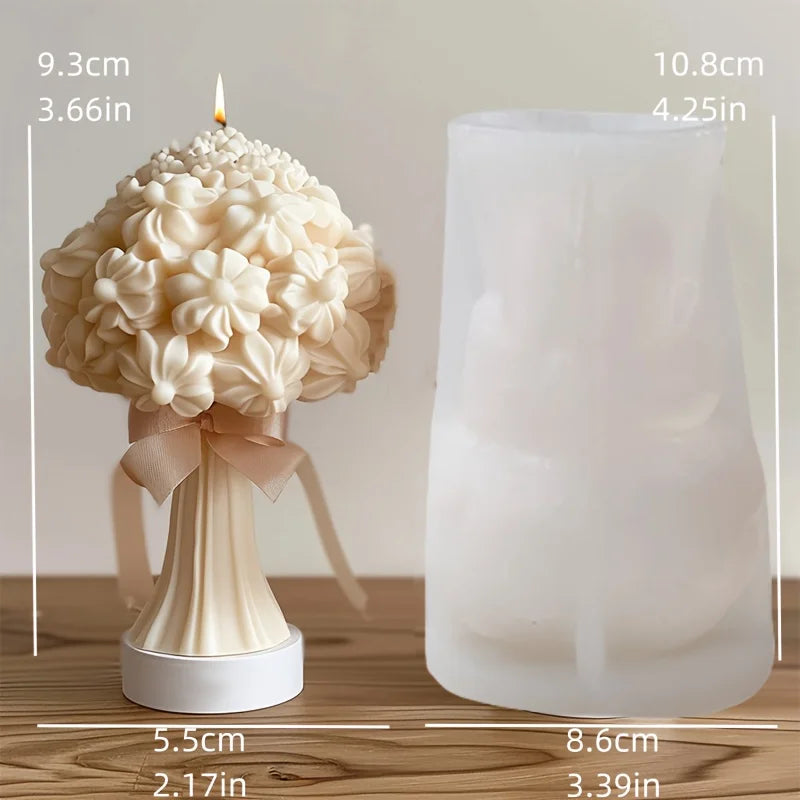 New 3D Rose Bouquet Candle Silicone Mold