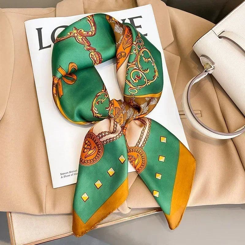 Luxury Silk Square Scarf 
Soft Satin Horse Hairband