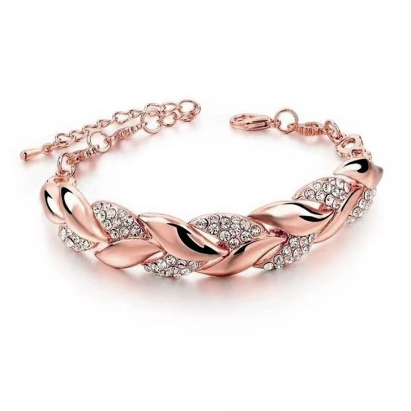 Luxury Charm Love Braided Leaf Bracelet