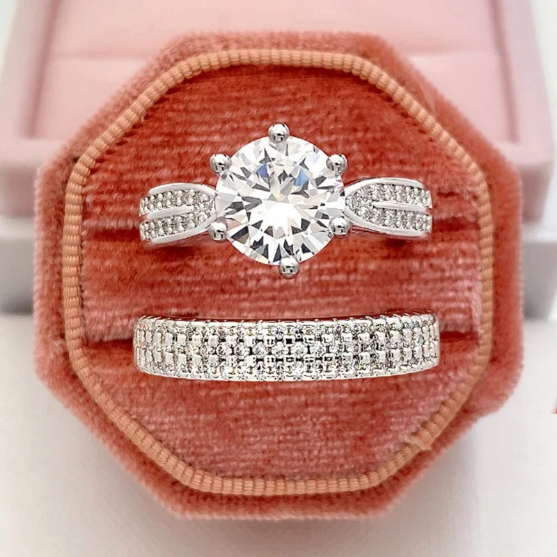 Charm Women Rings Classic Design White Stone