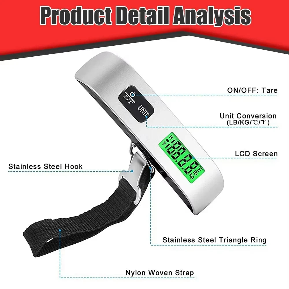 50kg/110lb Portable Digital Luggage Weight Scale