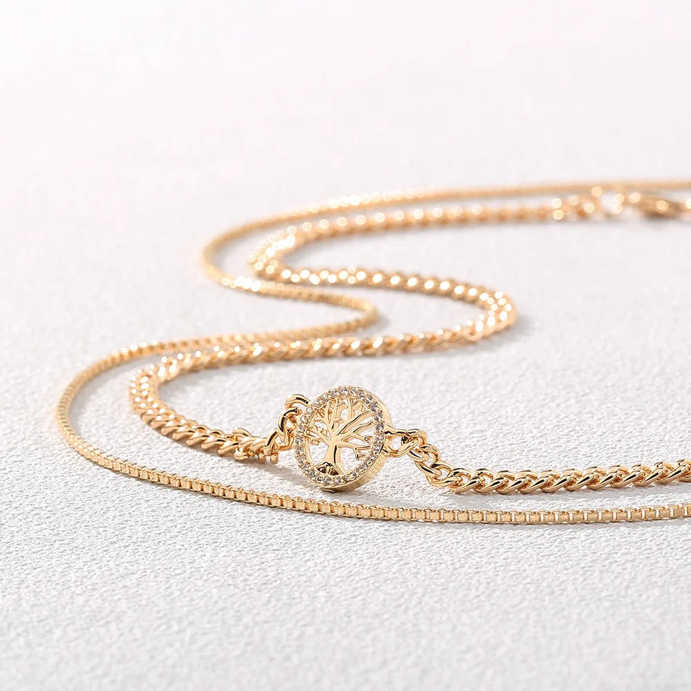 Golden Letter Heart Butterfly Pendant Metal Chain Necklace