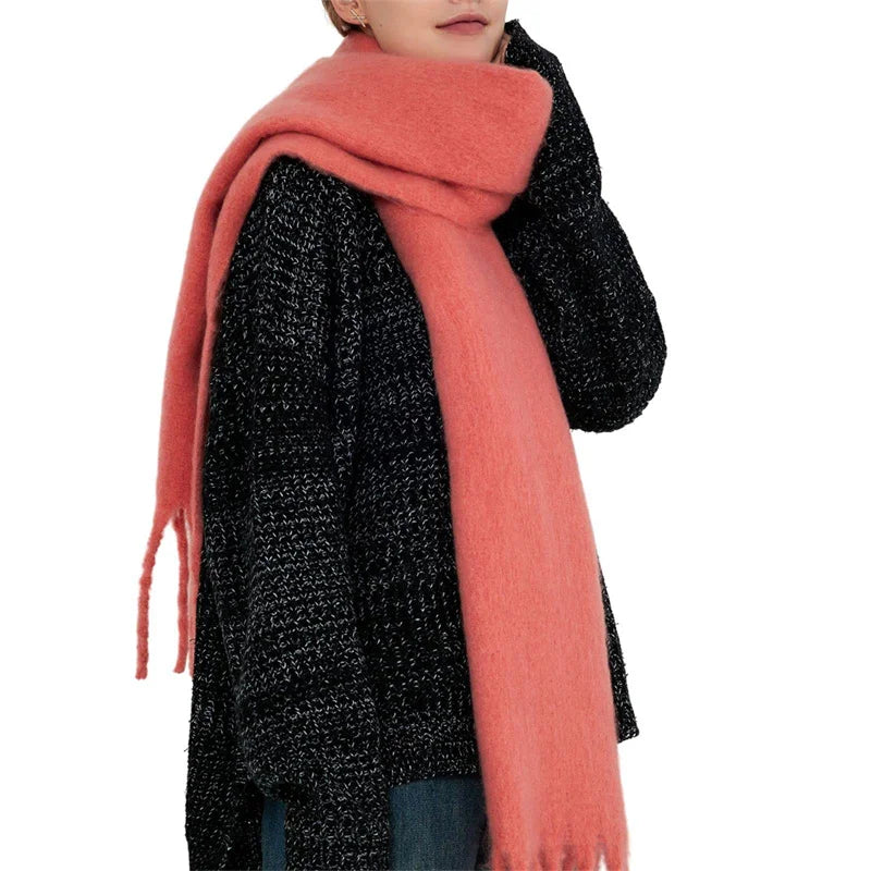 Luxury Cashmere Bright Solid Colors Scarf Winter Shawl