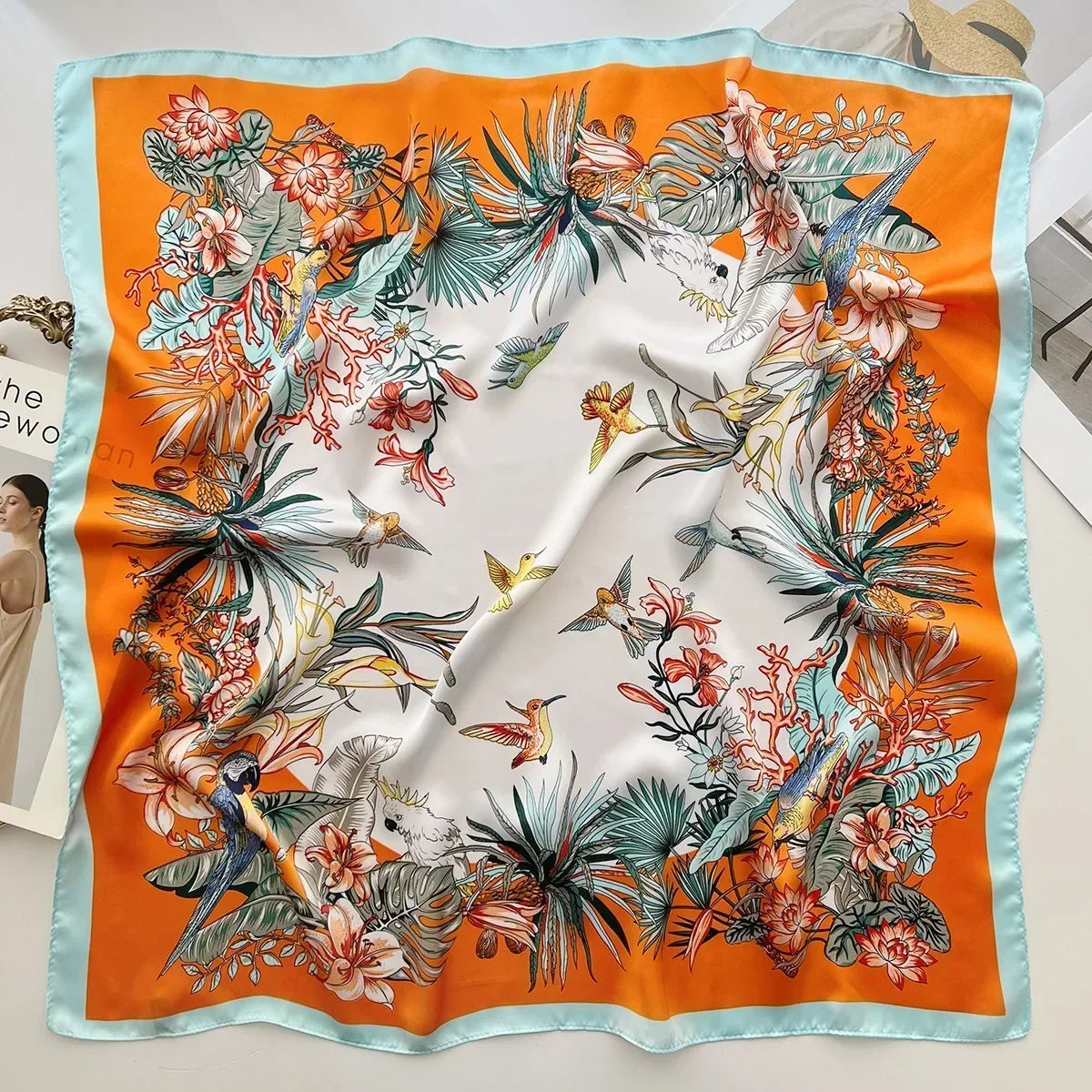 Luxury Silk Square Scarf 
Soft Satin Horse Hairband
