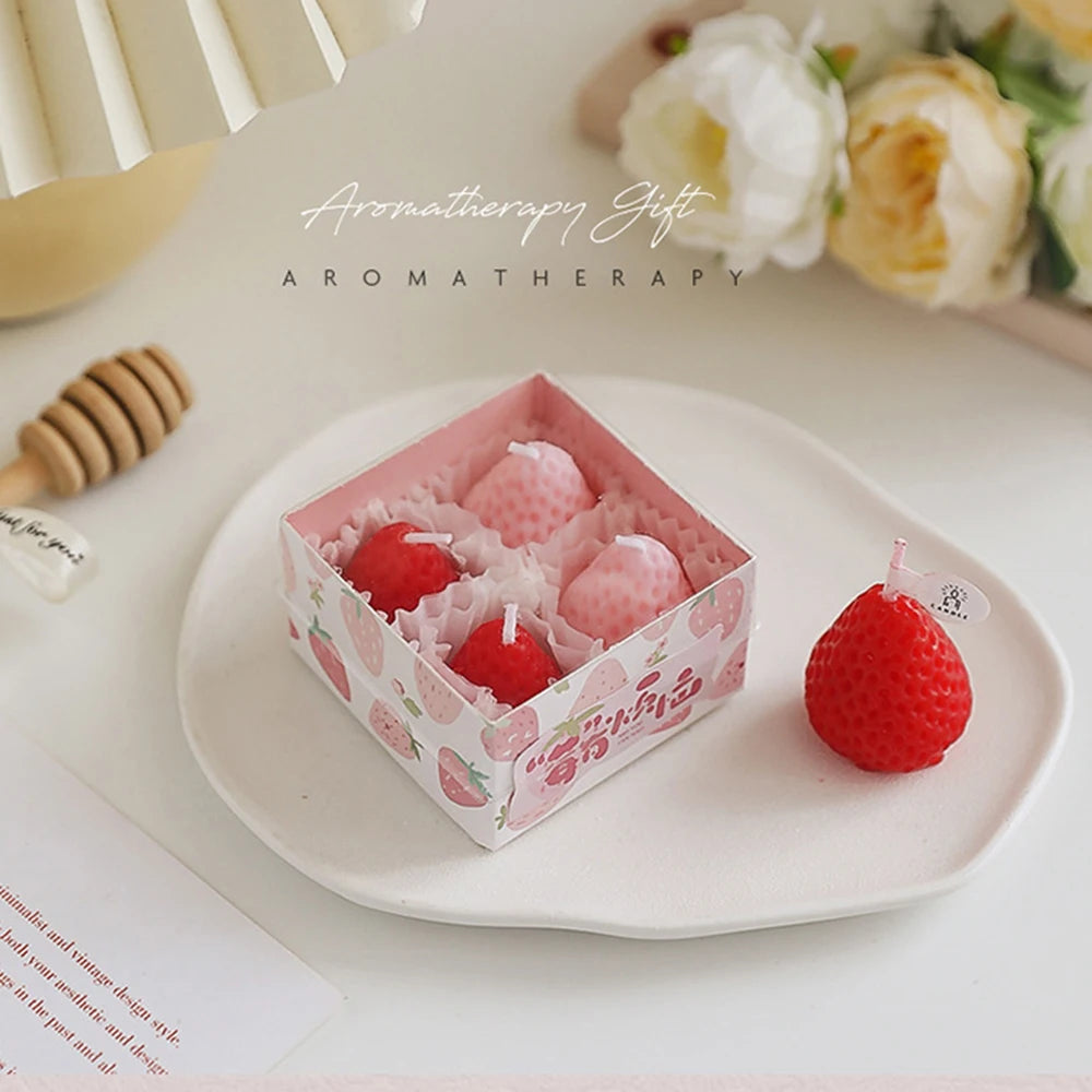 Strawberry Candles Soy Wax Aromatherapy