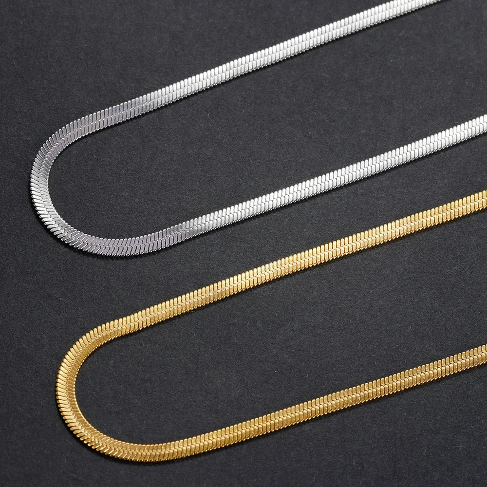silver Gold Snake Chain Necklace for Women