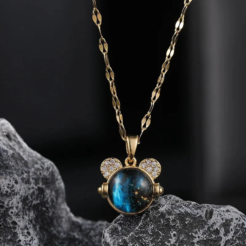 Cartoon Disney with Zircon Necklace