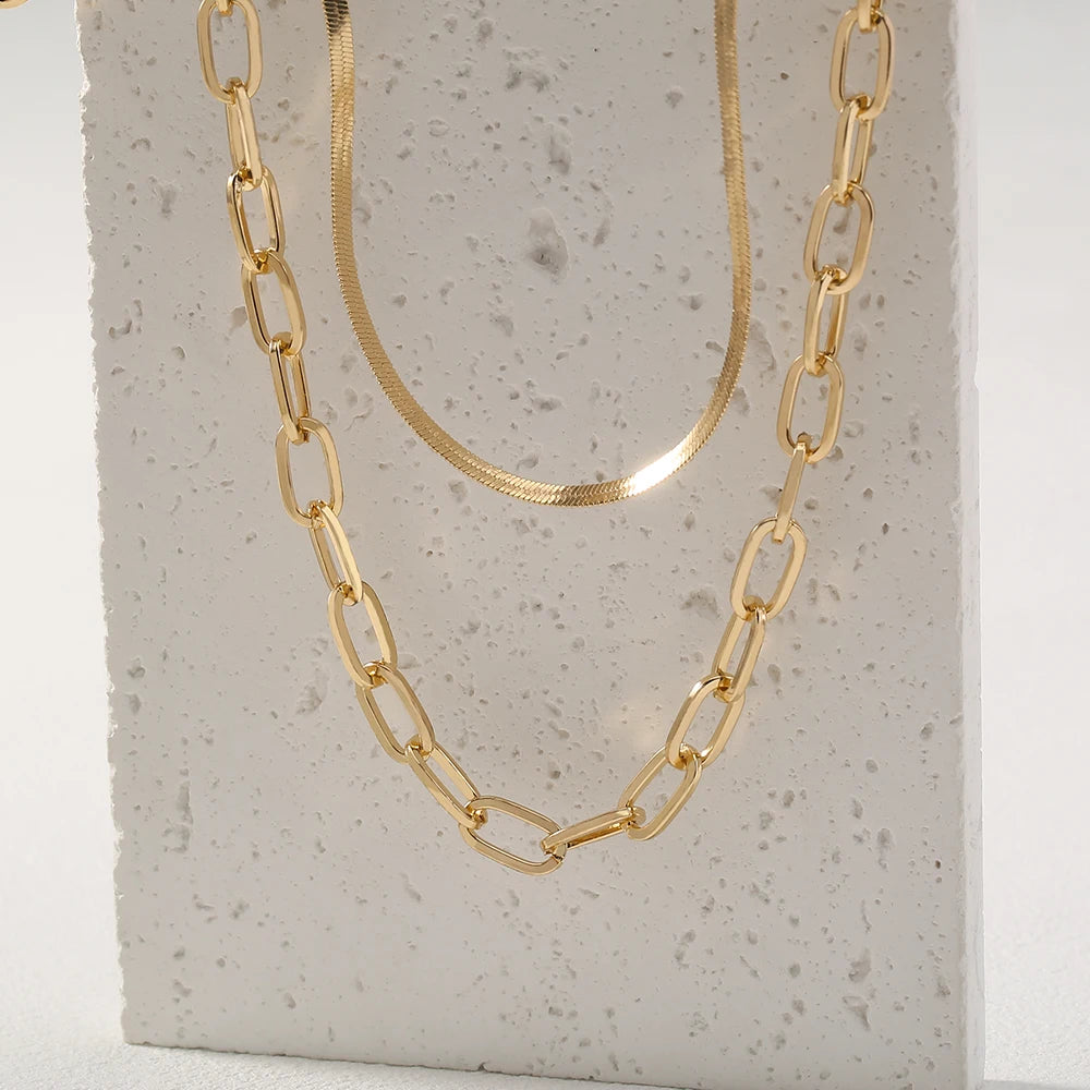 Golden Letter Heart Butterfly Pendant Metal Chain Necklace